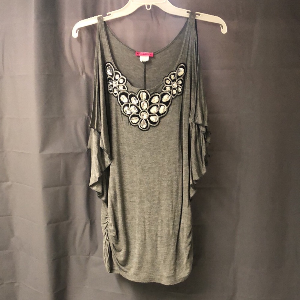 Flirty blouse with eye catching bling from Body Central